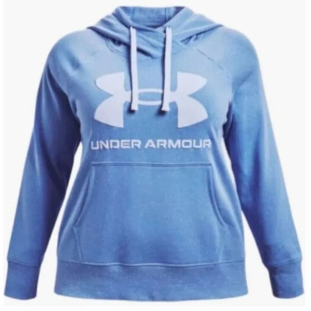 Women's Under Armour Hoodie Athletic Rival Fleece Speckled Top Sport Shirt - Picture 7 of 9